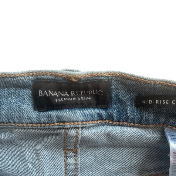 Banana Republic Size 25 Mid-Rise Crop Flare Jeans Light Wash Premium Button Fly - Picture 3 of 9